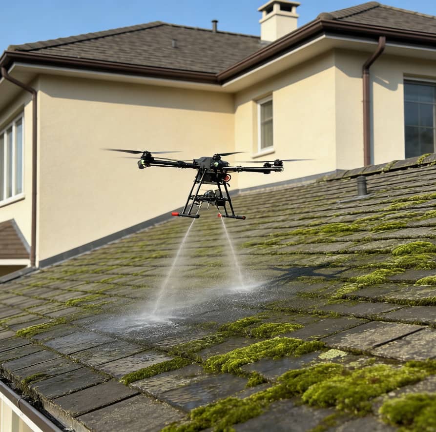 Illustrative roof cleaning service imagery