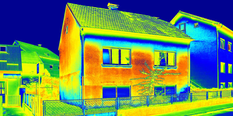Illustrative thermal imaging scan home inspection service imagery