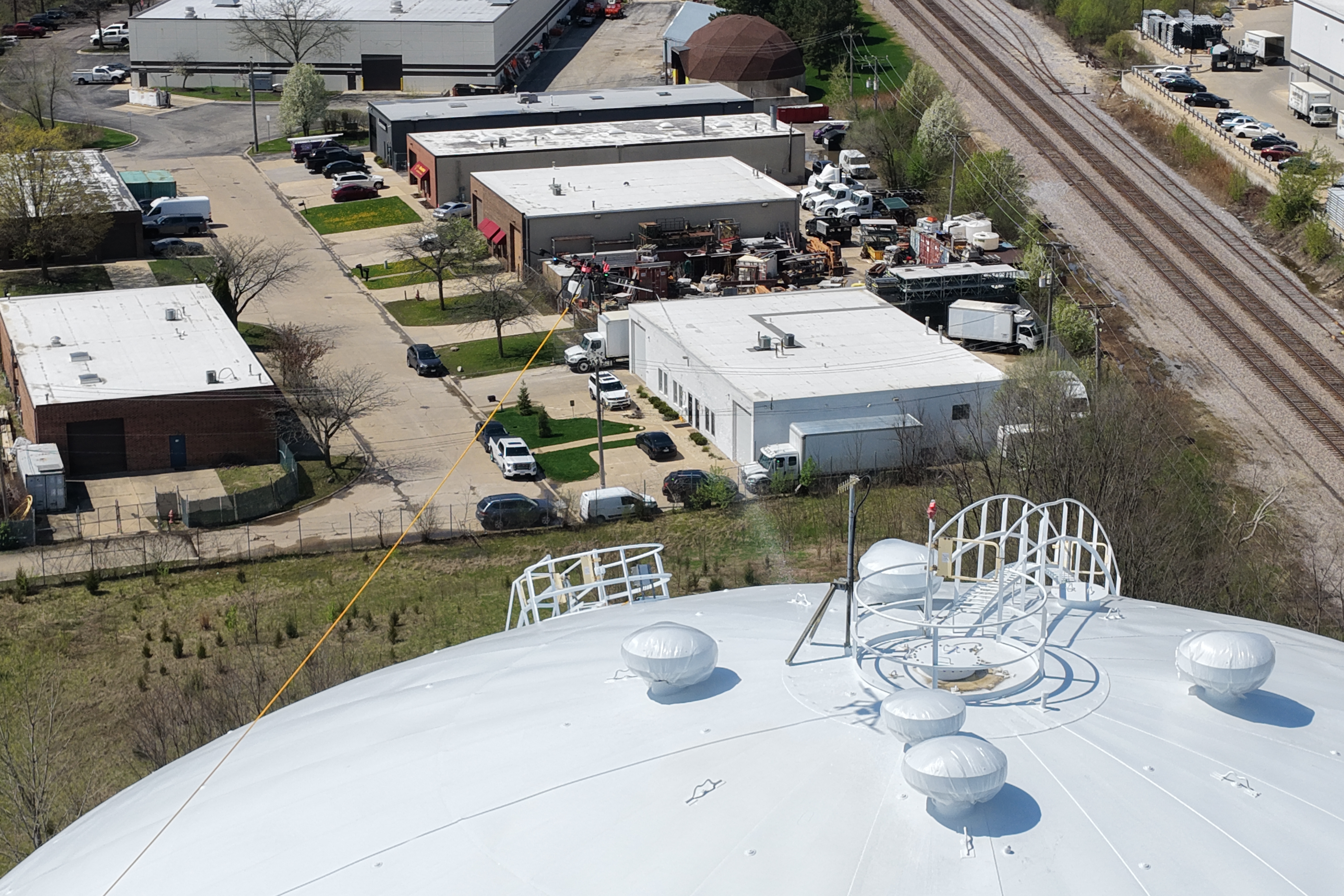 Illustrative water tower cleaning service imagery